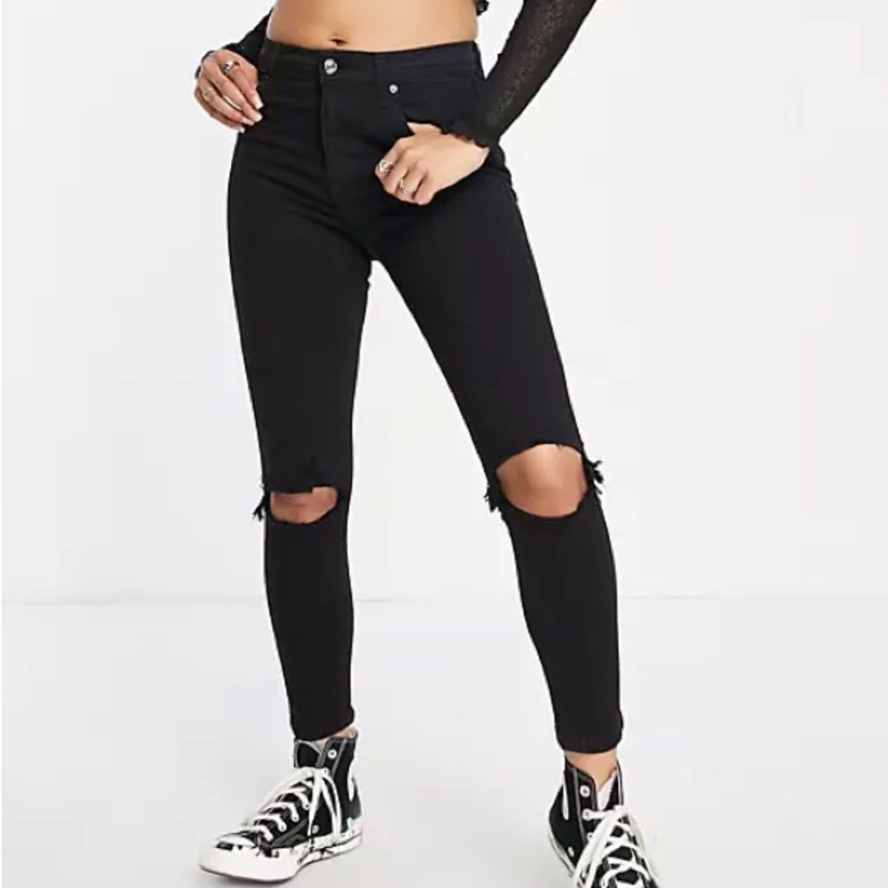 Topshop Jamie Ripped Knee Jeans Petite